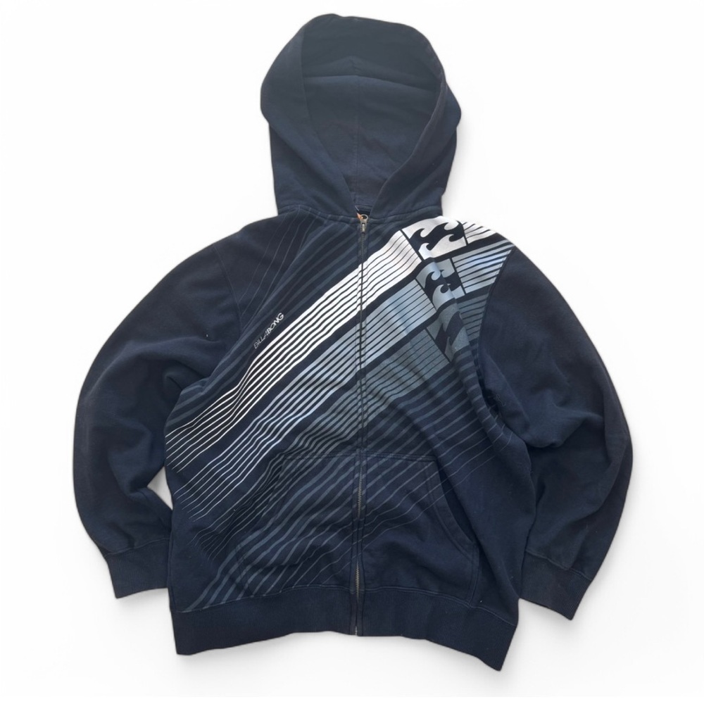 Y2K BILLABONG BLACK ZIP UP HOODIE - XL BOYS